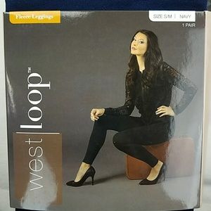 West Loop Navy Blue Fleece Leggings  S/M